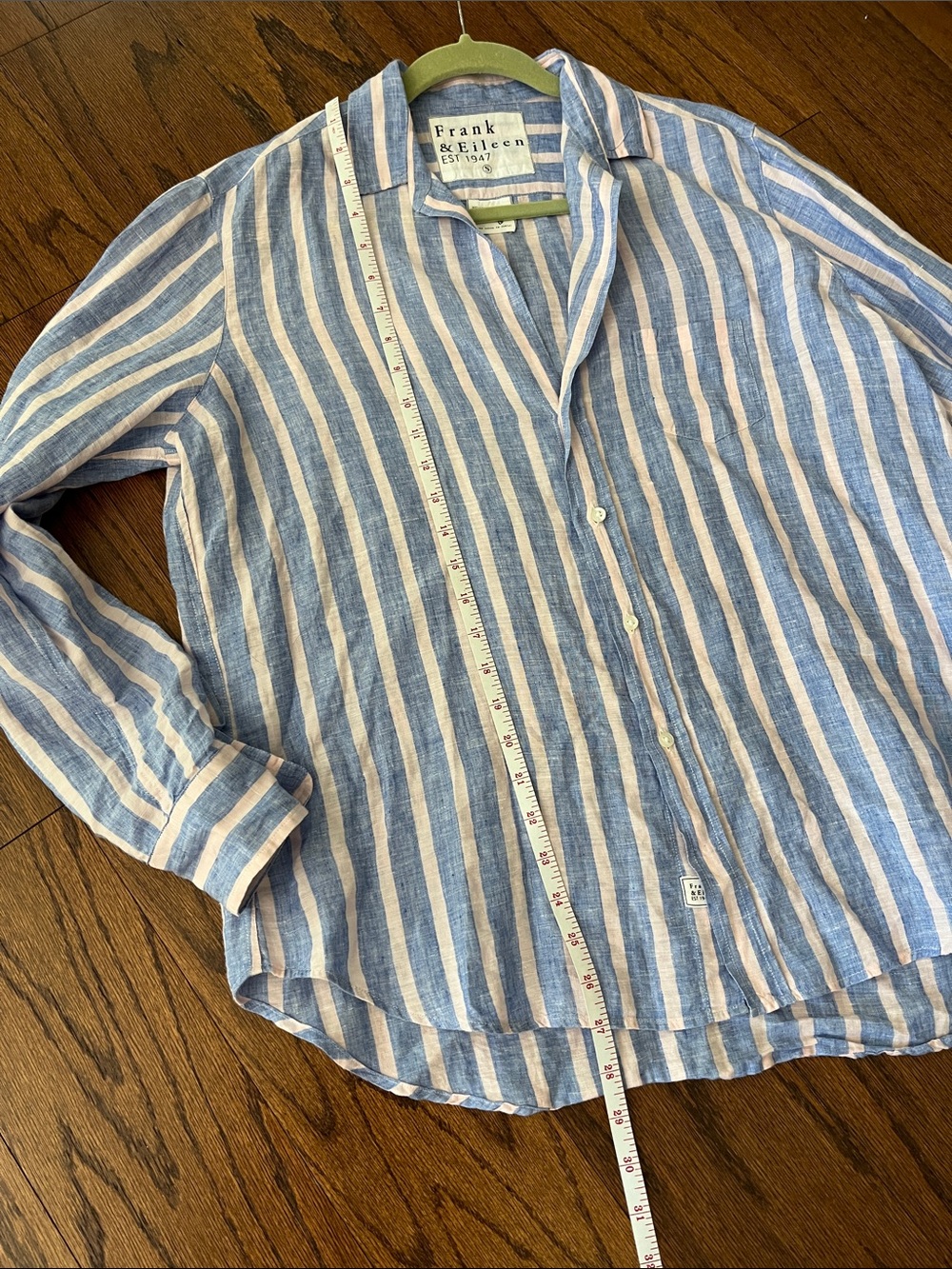 Frank & Eileen Eileen Button-Down Shirt Stripes Pink Blue size small - Picture 10 of 11